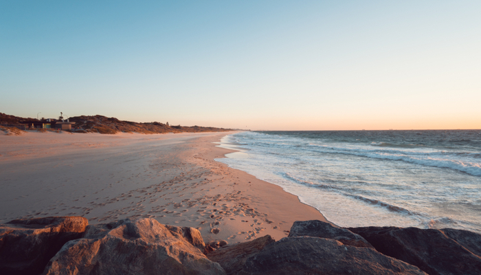 scenic Australian beach at sunset