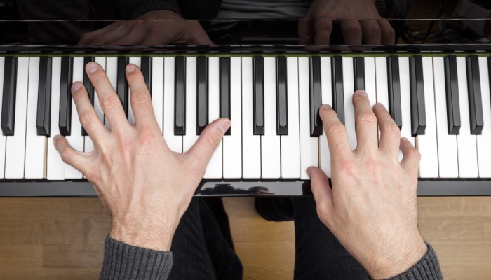 A person playing a piano.